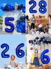 1 个 32/40 英寸海军蓝色数字气球，超大海军蓝色氦气铝箔气球，蓝色生日气球，男士生日装饰，毕业装饰周年纪念，返校情人节 - 寶藍色 - 查看 2