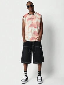 SUMWON 背面带有字母和数字图案的网状背心 - 粉色 - 查看 4