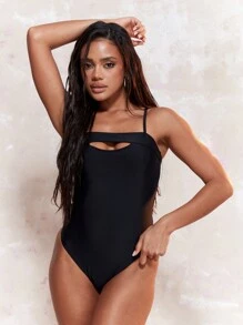 MISSGUIDED Cut Out Bust Cami One Piece Swimsuit