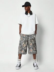 SUMWON Cargo Jorts With All Over Print - Multicolor - View 3