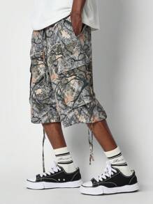 SUMWON Cargo Jorts With All Over Print - Multicolor - View 2