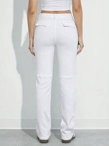 WESTFADE Quần Jeans Ống Đứng Co Giãn Bằng Vải Denim 98% Cotton Cao Cấp - trắng - Xem 2