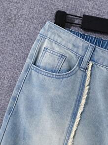 SHEIN Teen Boy Fashion Casual Patchwork Edges Are Fresh And Comfortable And Loose Boy Shorts For Vacation And Dailywear