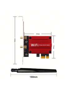 Fenvi Ax1800 Pcie Wifi 6 適配器 5.2 超低延遲無線,2 個外部天線,支援高達 1800mbps 的總資料速率,wpa3 網路安全,ofdma 和 Mu-mimo - 紅色 - 查看 6