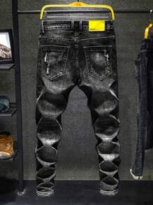 Men's Pocket Distressed Skinny Casual Jeans