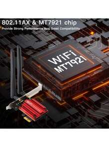 Fenvi Ax1800 Pcie Wifi 6 適配器 5.2 超低延遲無線,2 個外部天線,支援高達 1800mbps 的總資料速率,wpa3 網路安全,ofdma 和 Mu-mimo - 紅色 - 查看 4