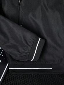 Manfinity Homme Men's Solid Color Simple Daily Long Sleeve Jacket - Black - View 4