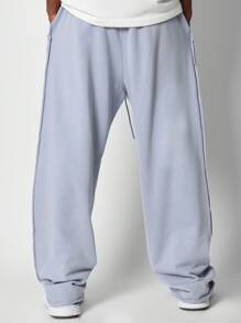 SUMWON Streetwear Jogger Sweatpants With Gothic Print Retro Blue Birds Graphics Design Relaxed Fit Athletic Loungewear Urban Casual Fall Winter Pants - Blue - View 4