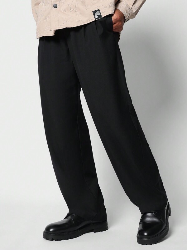 SUMWON Pantalón formal de corte recto con detalle de pliegue