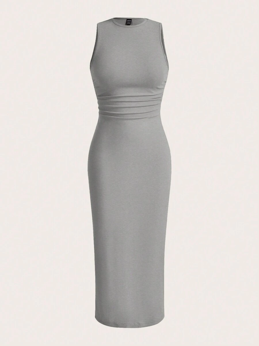 SHEIN EZwear Light Grey Knit Bodycon Dress - Light Grey - View 1
