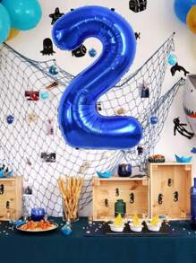 1 个 32/40 英寸海军蓝色数字气球，超大海军蓝色氦气铝箔气球，蓝色生日气球，男士生日装饰，毕业装饰周年纪念，返校情人节 - 寶藍色 - 查看 5