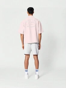 SUMWON Camisa abotonada con textura, con bordado delantero y trasero - Púrpura malva - Ver 3