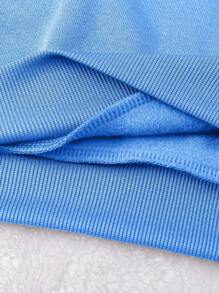 INAWLY Sudadera de hombros caídos con estampado de cara de dibujos animados, blusas sueltas de manga larga con cuello redondo, casuales para primavera/otoño para mujeres, pulóveres azules de hombros caídos, blusas de manga larga