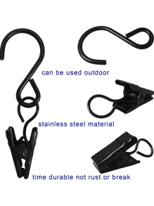 10入組S型掛鉤，鐵絲S形掛鈎，窗簾掛勾，浴室淋浴窗簾，門口S形掛鈎 - 多色 - 查看 9