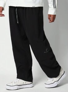 SUMWON Cargo Woven Pant With Side Print - Black - View 1