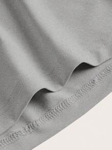 SHEIN EZwear Light Grey Knit Bodycon Dress - Light Grey - View 4