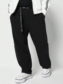 SUMWON Cargo Woven Pant With Side Print - Black - View 2