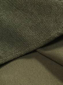 Manfinity Homme Loose Fit Men's Dual Pocket Button Front Shirt Without Tee - Dark Green - View 5