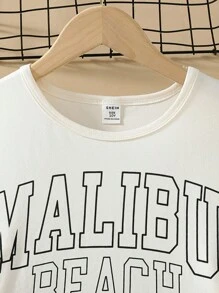 2pcs/Set Tween Boy Simple Black & White Patchwork Sleepwear, Long Sleeve Shirt & Pants, Casual & Comfy - Multicolor - View 4