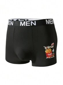 Quần lót Boxer dệt in chữ cho nam (5 chiếc/bộ) - Nhiều màu - Xem 3