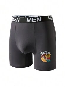 Men's Letter Printed Woven  Boxer Briefs (3 Pieces/Set) - Multicolor - View 5