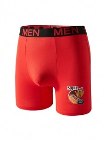 Men's Letter Printed Woven  Boxer Briefs (3 Pieces/Set) - Multicolor - View 4