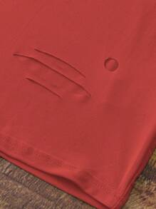SHEIN LUNE Vestido de corte talla grande grande sin mangas, ajustado al Body, con cortes y rasgaduras en la tela