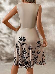 SHEIN Clasi 女士花卉印花束腰連衣裙 - 彩色 - 查看 2