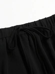 SHEIN LUNE Falda De Talle Alto De Talla Grande Con Bolsillos - Negro - Ver 7