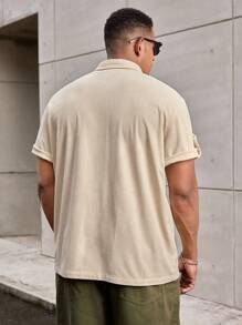 Manfinity CasualMax Vintage herenoverhemd met korte mouwen, grote maten, knoopsluiting, kraag en zak, vrijetijdskleding