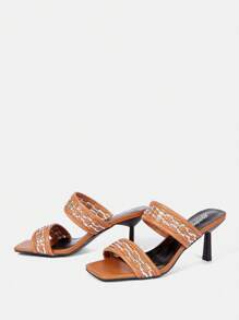 Styleloop Sandalias De Tacón Alto De Moda Marrón Para Mujer - Marrón - Ver 3