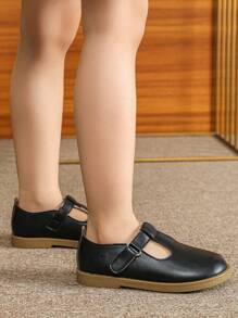 Children's School Black Shoes, Girls' And Boys' Flat Shoes, Toddler Girls' And Boys' Black Shoes, Boys' Leather Shoes - Black - View 4