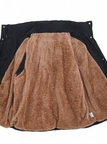 DAZY Women's Embroidered Collar Loose Warm Sleeveless Padded Coat Vest, Winter, Winter Women Clothes, Padded Coat Women Jacket - Black - View 3