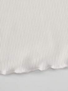 SHEIN Set Of 4 Sweet And Minimal Knitted Ribbed Crop Tops With Scalloped Edges For Tween Girls - Baby Pink - View 3