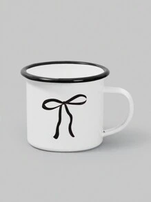 ROMWE Kawaii Cute Bowknot Black-Rimmed Cup - Black - View 1