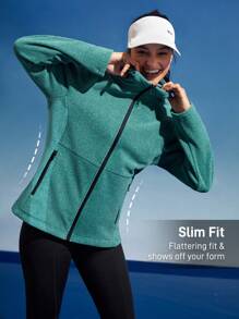 In My Nature 拉鍊帽衫保暖外套 - 綠色 - 查看 2