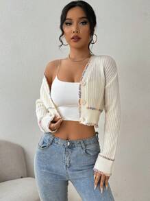 Chiquease Elegante Chaqueta de Punto de Mujer, Suéter de Manga Larga