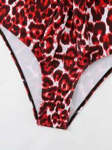 SHEIN Swim Maillot intero con stampa integrale da spiaggia estiva, con particolari traforati, nodi e stampa casuale