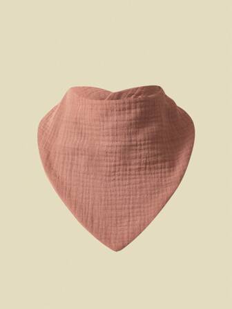 5pcs Solid Color Baby Bandana Drool Bibs, Soft & Breathable Pure Cotton Gauze Mouth Cloth, Baby Shower Gift