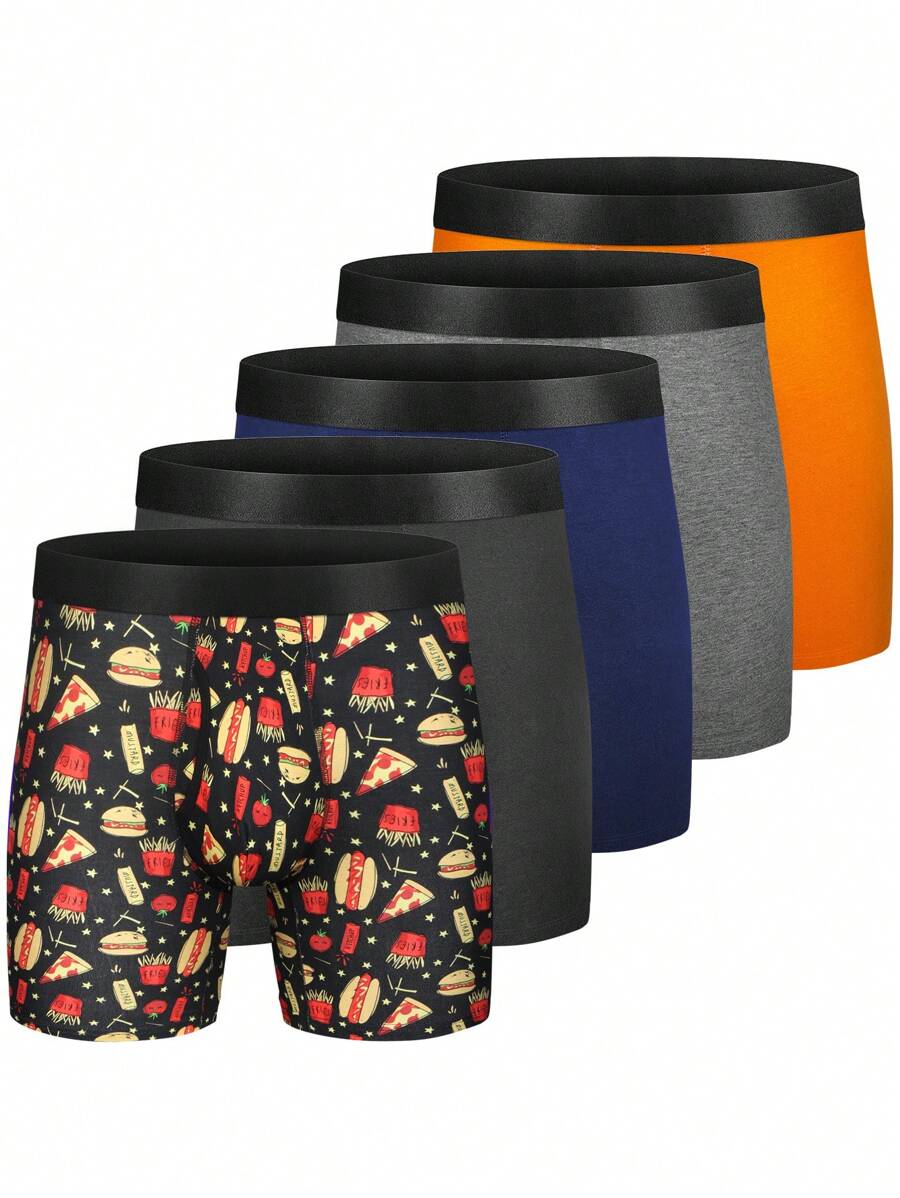 Men's Comfortable Ice-Cooling  Boxer Briefs (5-Pack) - Multicolor - View 1