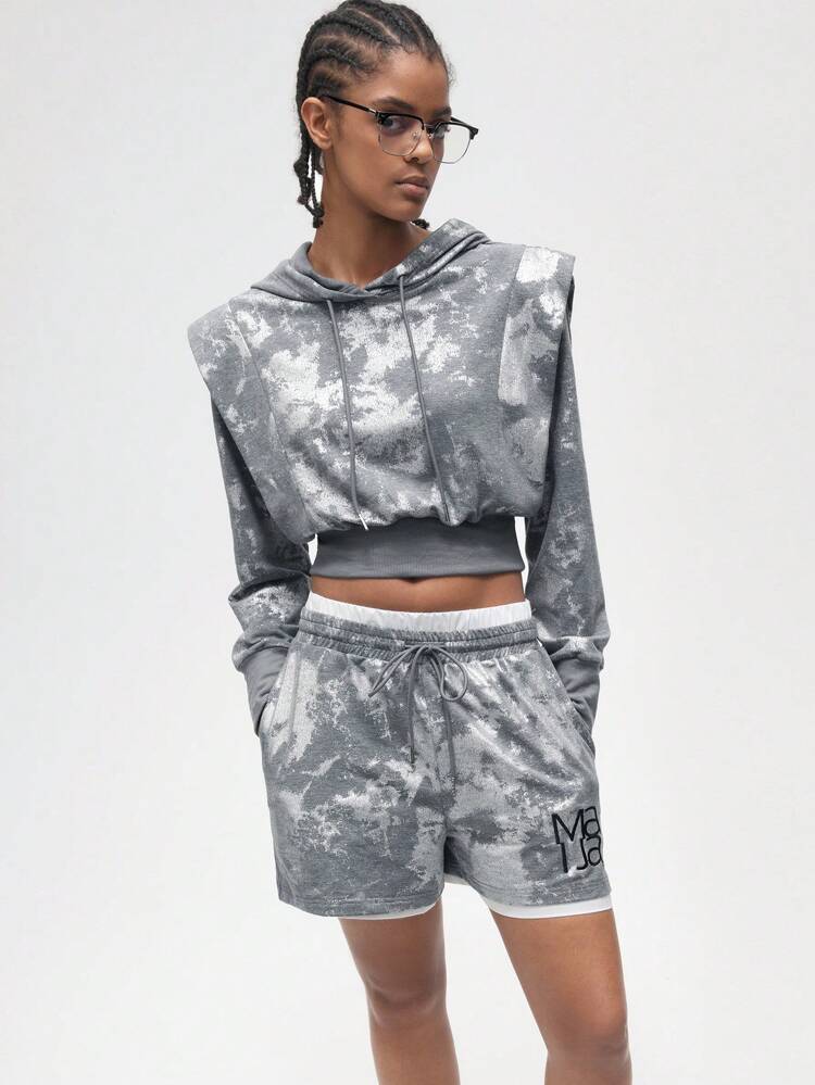 SHEIN Maija Women's Random Print Casual Drawstring Shorts