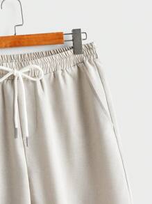 Manfinity VCAY 2pcs/Set Men's Notched Collar Fitted Jacket Outfit, Suitable For Autumn - Beige - View 8