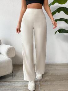 Chiquease 女款純色長褲 - 米色 - 查看 4