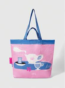 SHEIN Gift- Custom Woven Tote Bag A, Exclusive To Offline Events - Pink - View 1