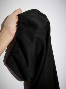 SHEIN Tall Black Street Cargo Pocket Parachute Pants