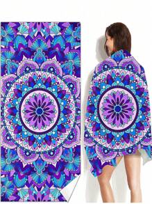 Extra Large Beach Towel - Ultra-Soft Microfiber, Quick-Dry & Sand-Free, Perfect For Travel, Yoga, Camping & Pool Parties - Blue - View 3