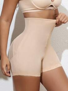 1pc Lady's Mesh Shaping Panties, Flat Angle Design - Apricot - View 2