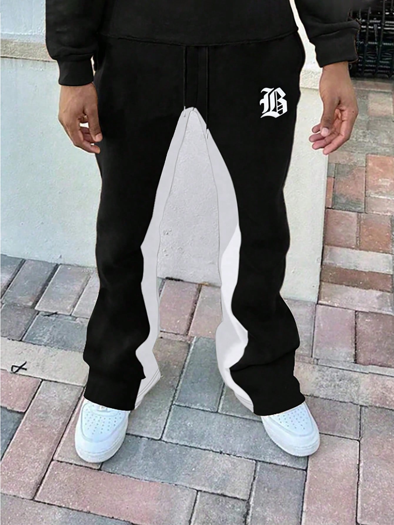 Two tone stacked sweatpants