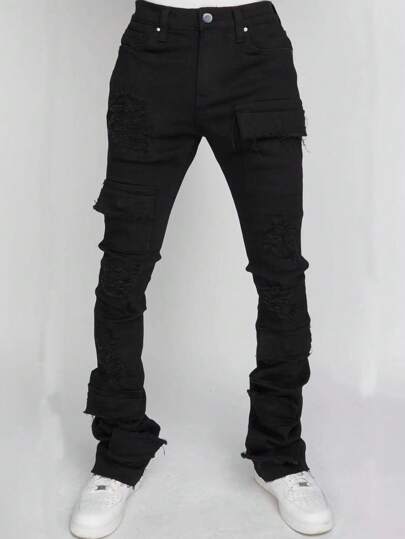 Street Life Men's Stretch Workwear Jeans With Multiple Pockets, School