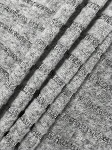 SHEIN LUNE Plus Size Women Solid Color Simple Daily Short Sleeve Top & Long Pants Set - Grey - View 7